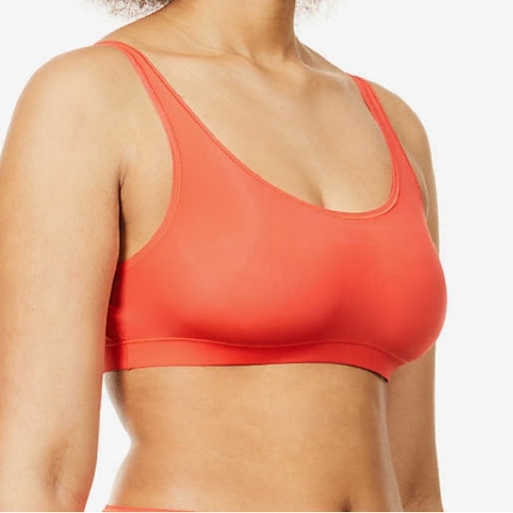SKIMS Poppy Red Jelly Sheer Scoop-Neck Stretch-Woven Bra NWT size small